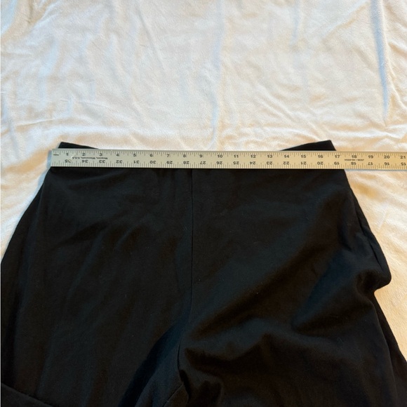 Eileen Fisher Pants Womens Large Black Boiled Wool Side Zip Wide Leg Classic - Picture 9 of 12